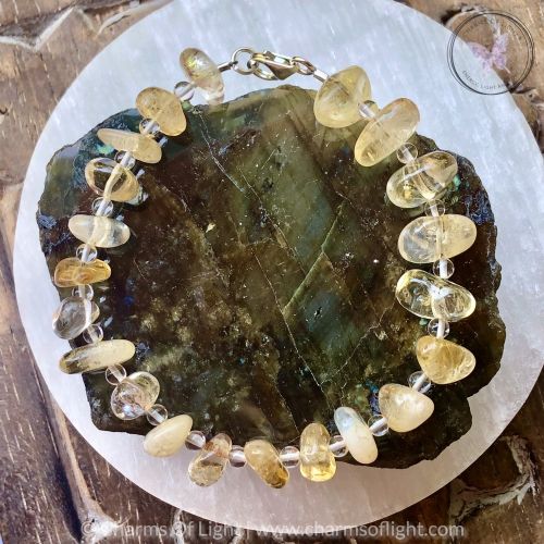 Citrine Pebble & Clear Quartz Bracelet